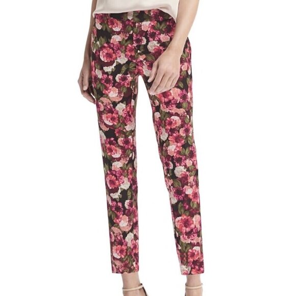Banana Republic Avery Drapey Rose Floral Crepe Pants Size 8 RT$100 - Picture 1 of 8